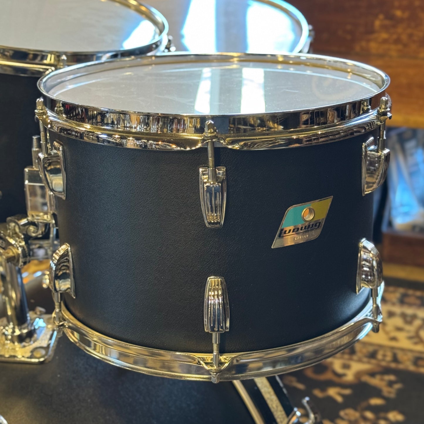 VINTAGE 1970's Ludwig Hollywood Outfit in Black Panther w/ LM400 Supraphonic - 14x22, 8x12, 9x13, 16x16, 5x14