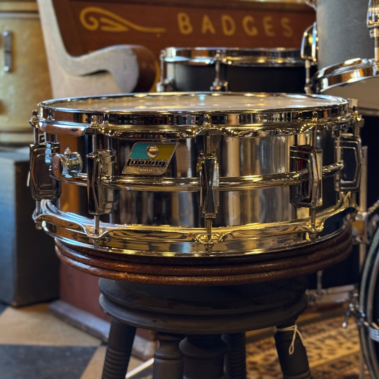 VINTAGE 1970's Ludwig Hollywood Outfit in Black Panther w/ LM400 Supraphonic - 14x22, 8x12, 9x13, 16x16, 5x14