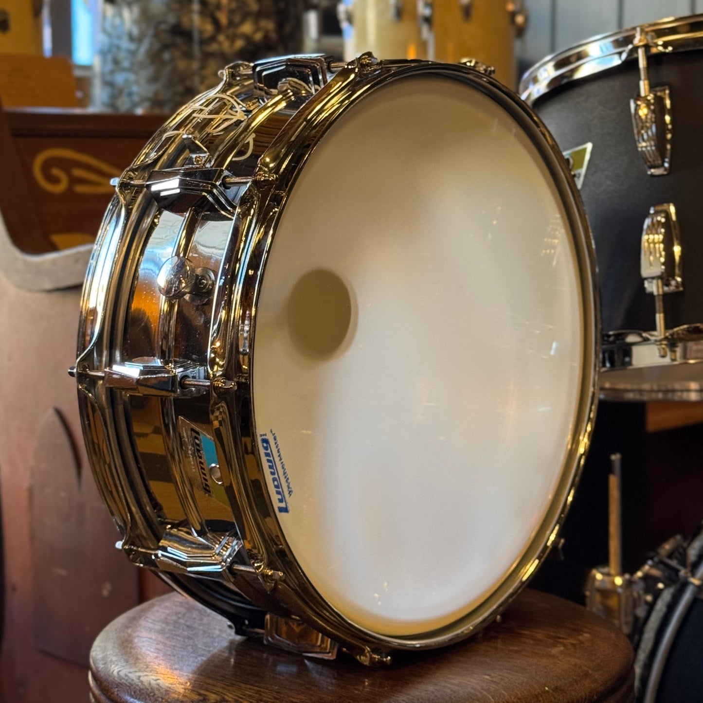 VINTAGE 1970's Ludwig Hollywood Outfit in Black Panther w/ LM400 Supraphonic - 14x22, 8x12, 9x13, 16x16, 5x14