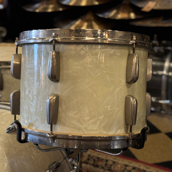 VINTAGE 1960's/1950's Slingerland Mixed Era Players Kit in White Marine Pearl - 14x22, 9x13, 16x16