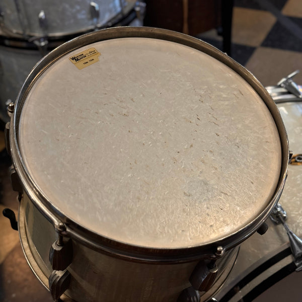 VINTAGE 1960's/1950's Slingerland Mixed Era Players Kit in White Marine Pearl - 14x22, 9x13, 16x16