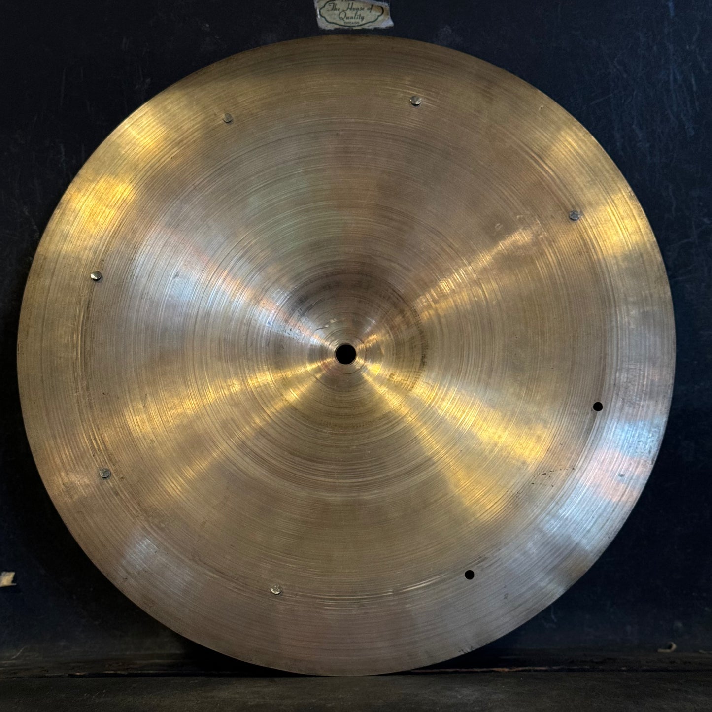 VINTAGE 1940's A. ZIldjian 14" Transition Stamp "Flange" Cymbal w/ Six Factory Rivets - 562g