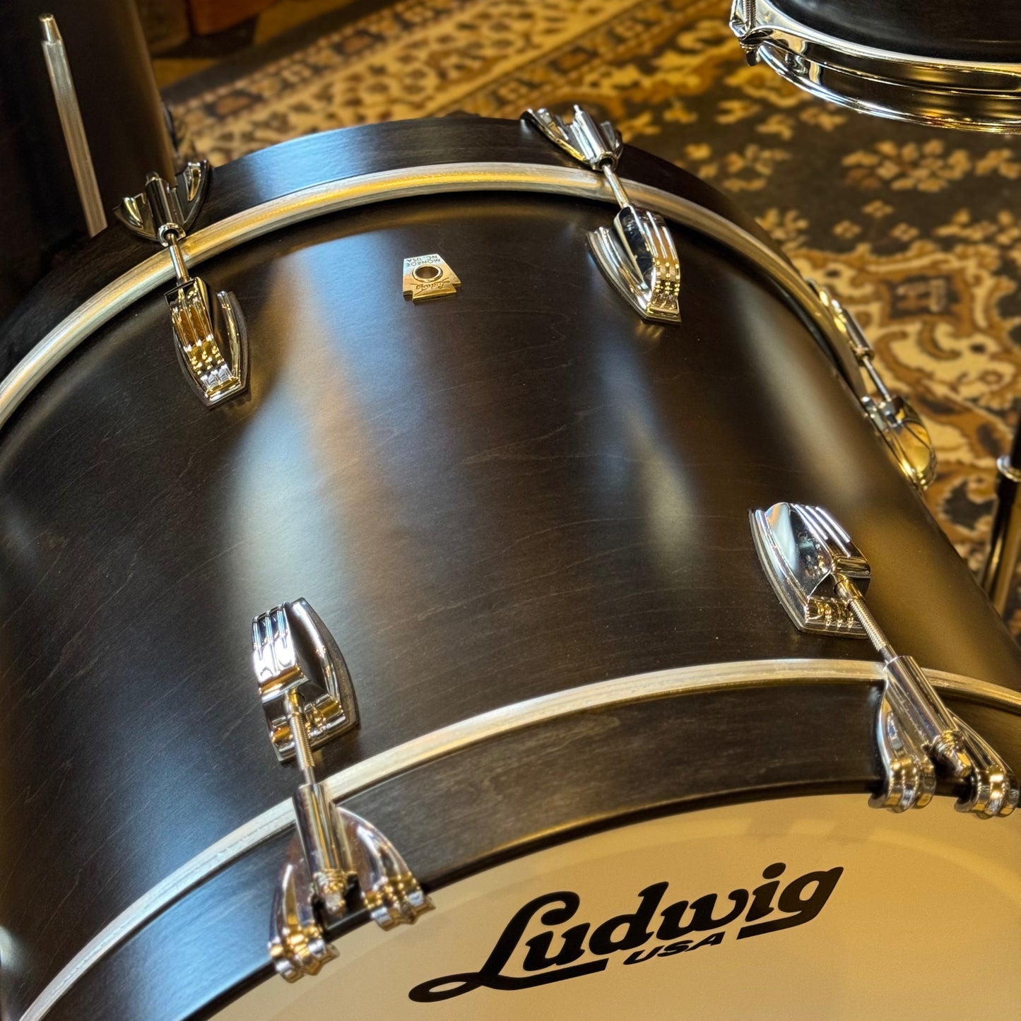 USED Ludwig Classic Maple "Downbeat" Outfit in Satin Charcoal - 14x20, 8x12, 14x14
