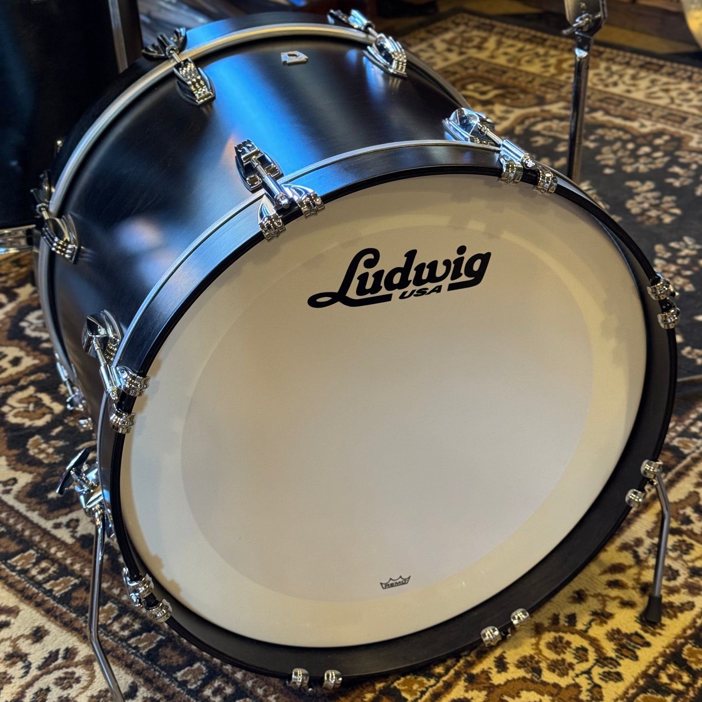 USED Ludwig Classic Maple "Downbeat" Outfit in Satin Charcoal - 14x20, 8x12, 14x14