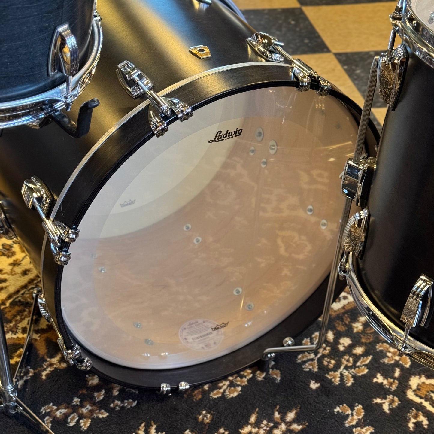 USED Ludwig Classic Maple "Downbeat" Outfit in Satin Charcoal - 14x20, 8x12, 14x14