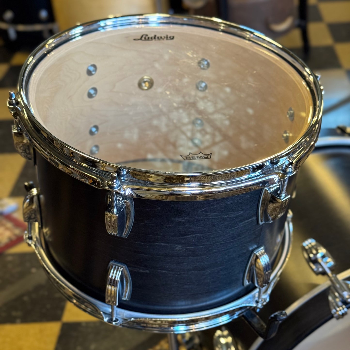 USED Ludwig Classic Maple "Downbeat" Outfit in Satin Charcoal - 14x20, 8x12, 14x14