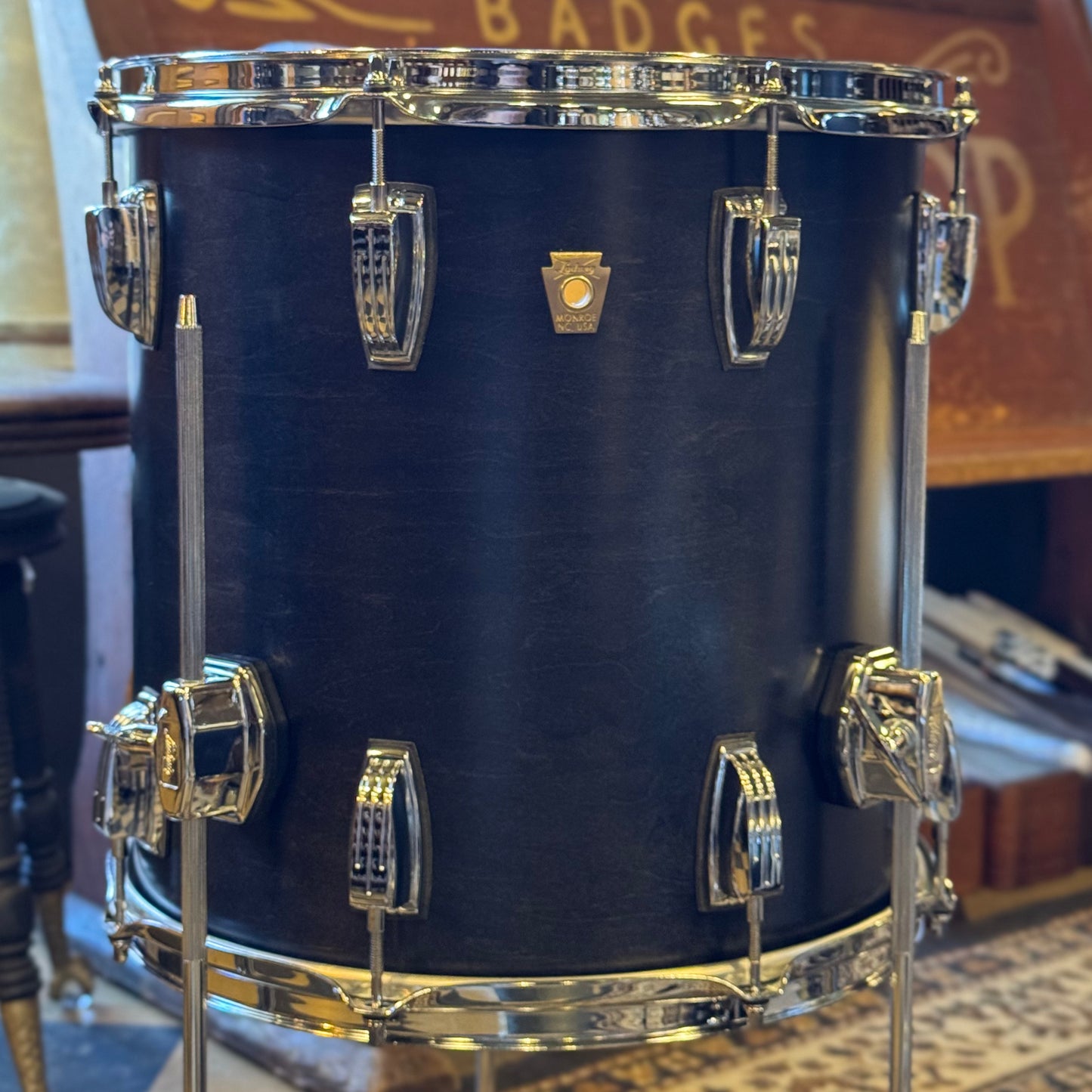 USED Ludwig Classic Maple "Downbeat" Outfit in Satin Charcoal - 14x20, 8x12, 14x14