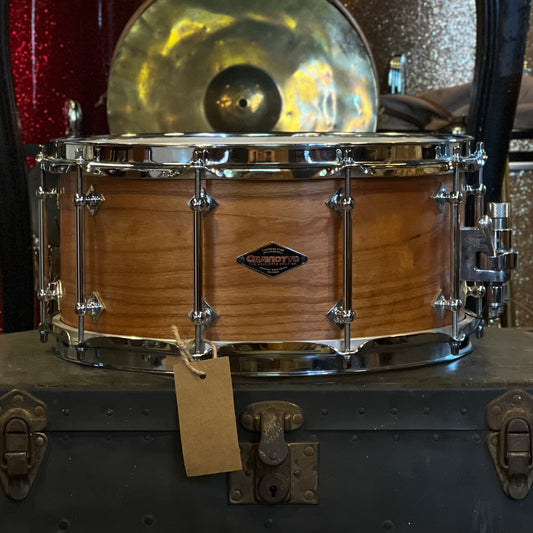 USED Craviotto 6.5x14 Solid Cherry Snare Drum in Natural Oil Finish