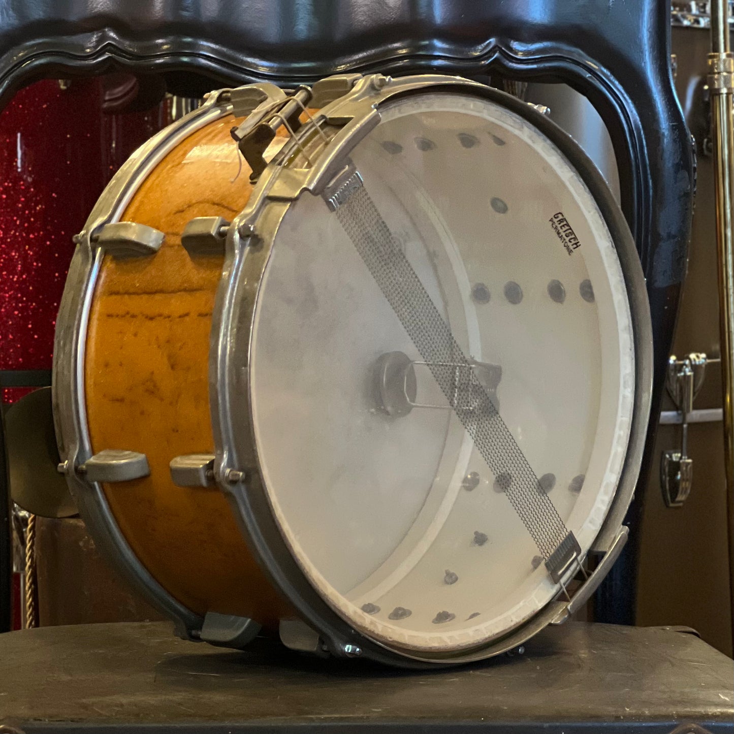 VINTAGE 1950's Leedy & Ludwig 6.5x14 Broadway Snare Drum in Sparkling Gold Pearl