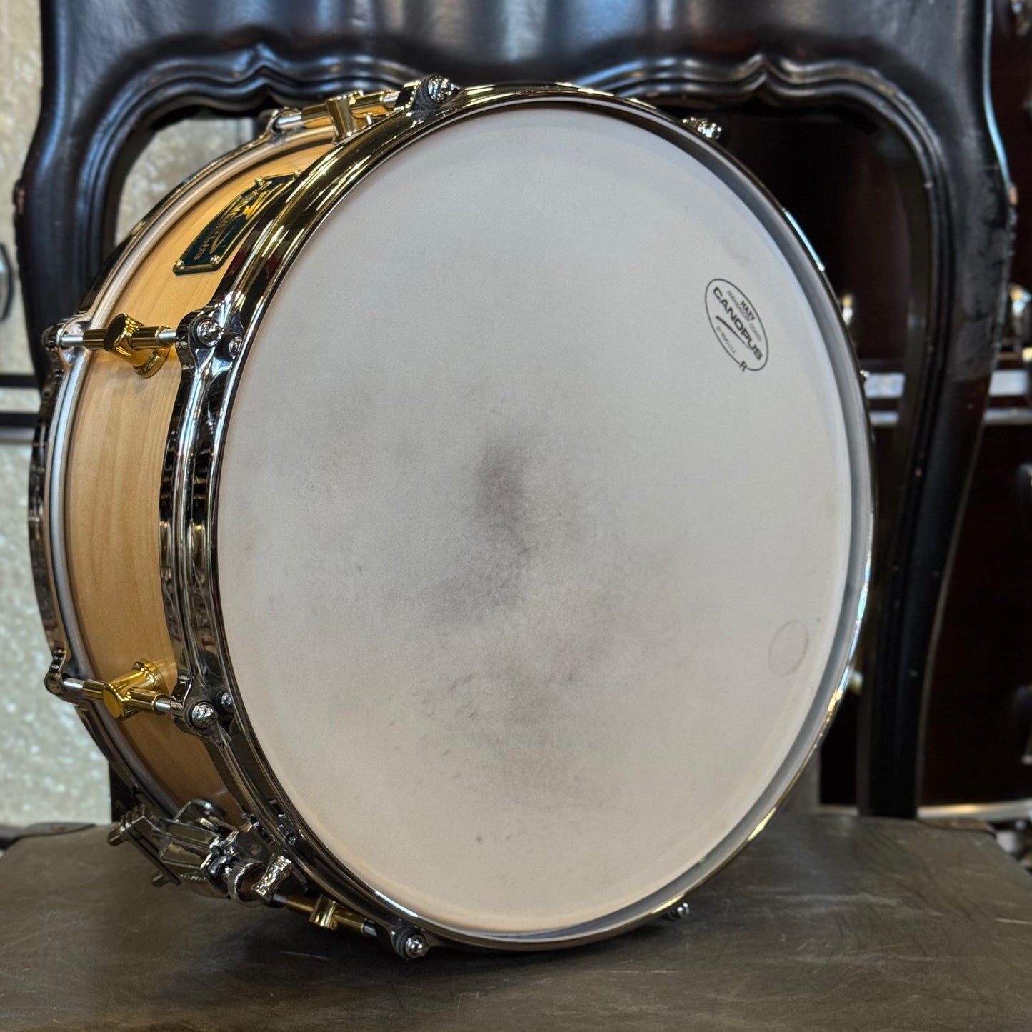 USED Canopus 5.5x14 "The Maple" Snare Drum in Satin Natural Oil