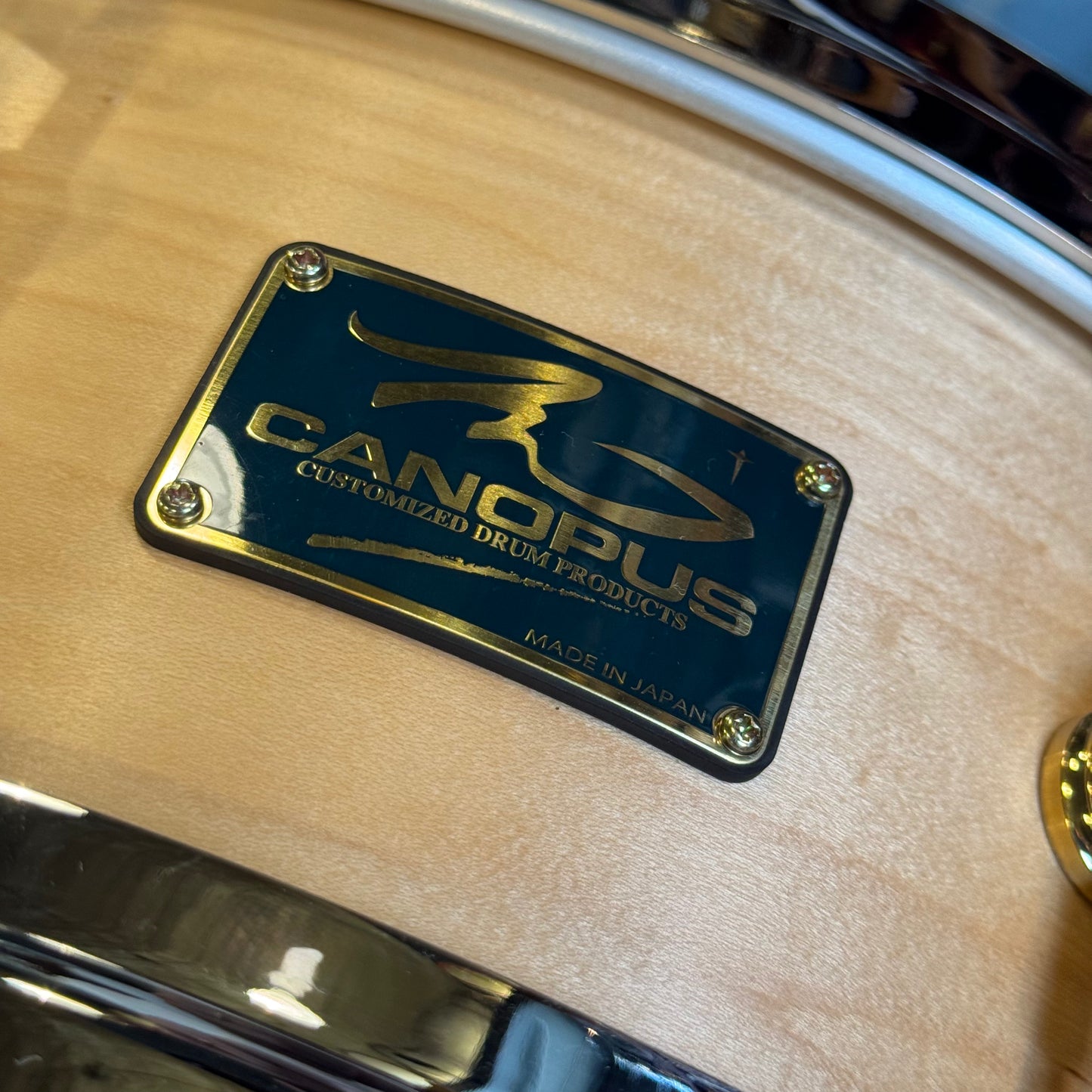 USED Canopus 5.5x14 "The Maple" Snare Drum in Satin Natural Oil