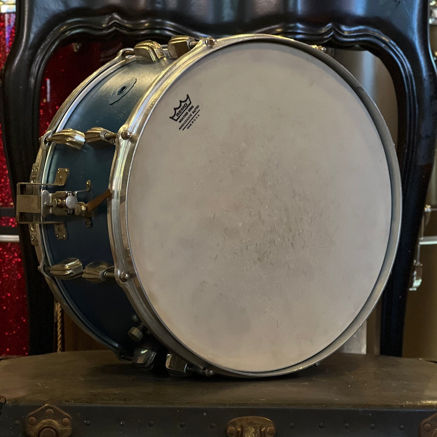 VINTAGE 1940's Slingerland 7.5x14 Cloud Badge Radio King