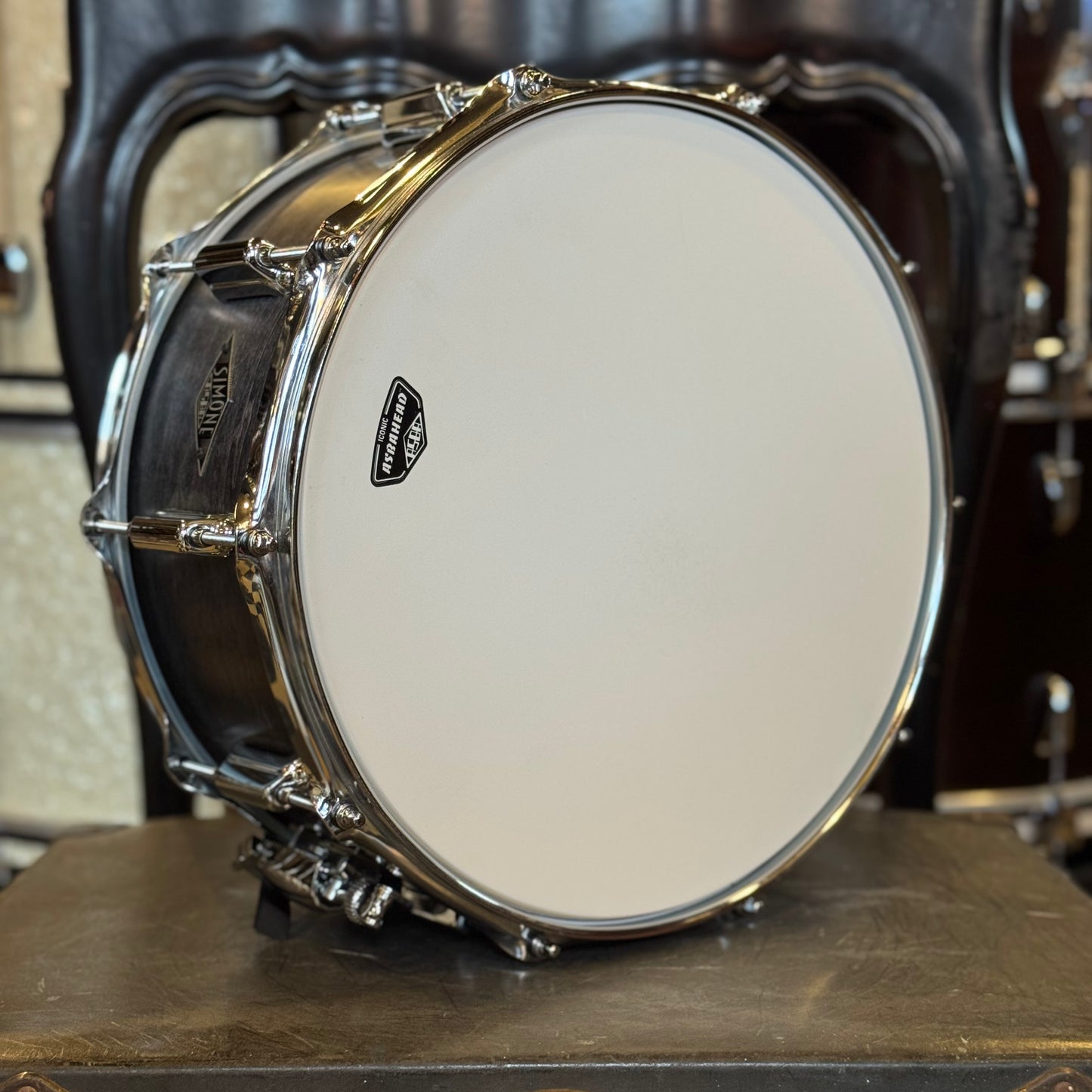 USED Asba 6.5x14 Simone Snare Drum in Ebony Stain