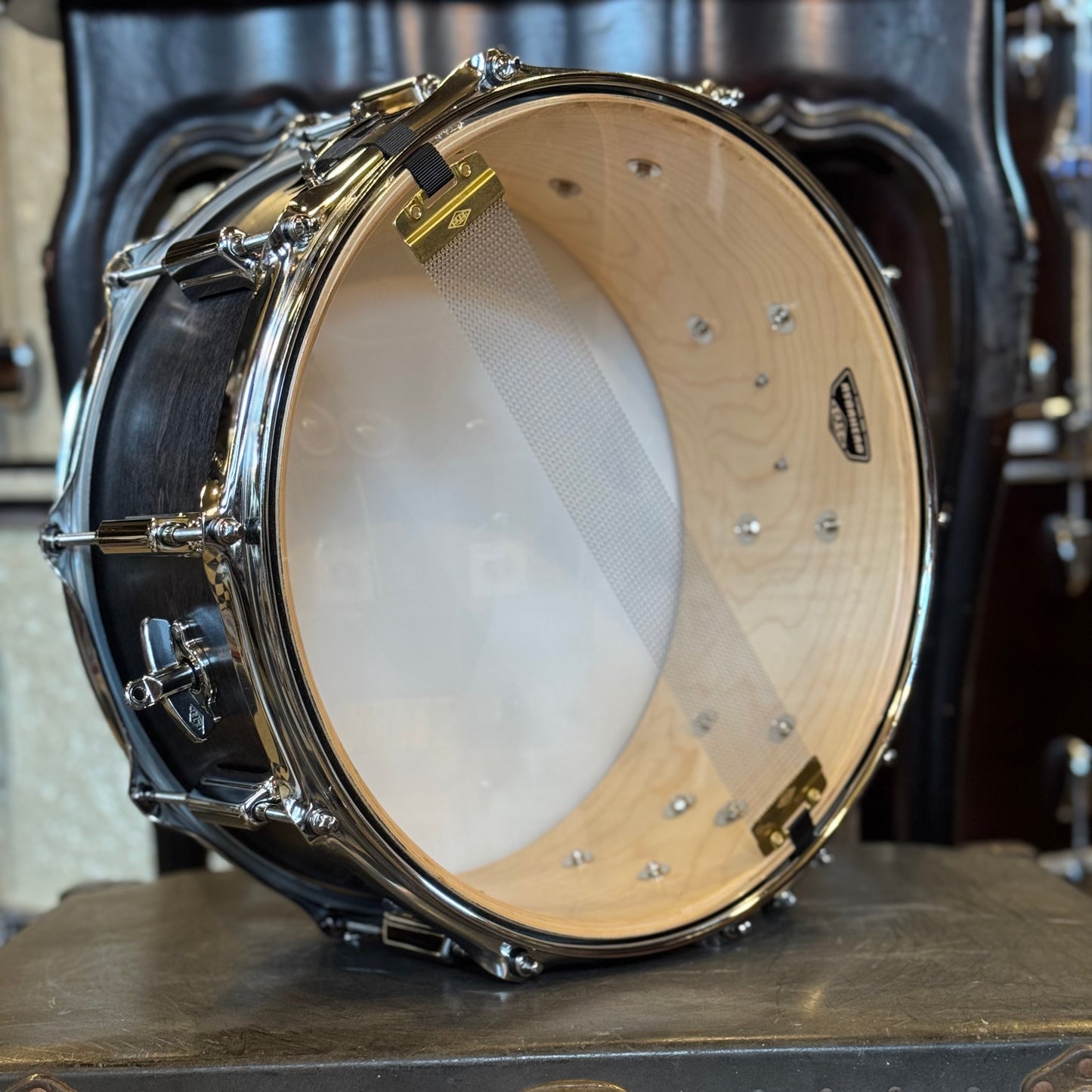 USED Asba 6.5x14 Simone Snare Drum in Ebony Stain