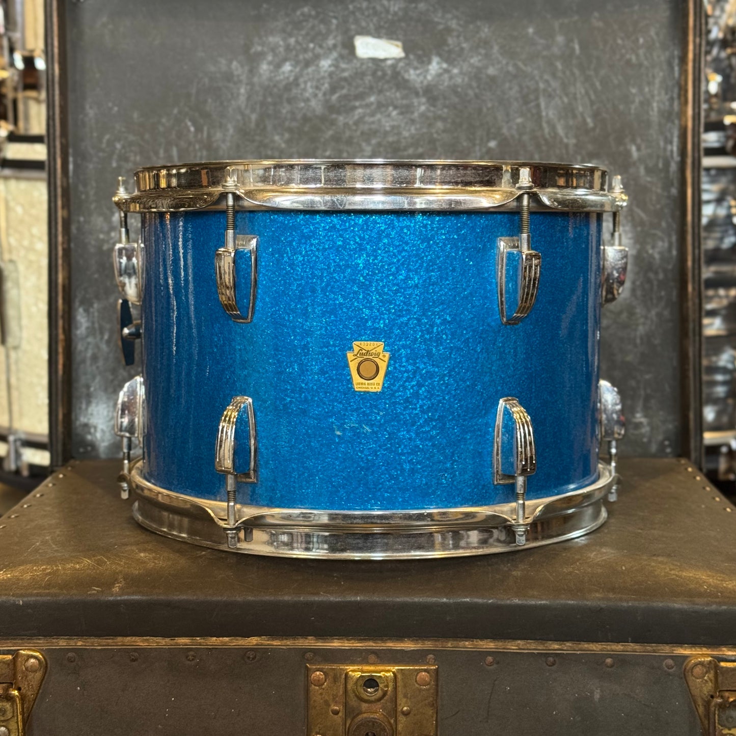 VINTAGE 1960's Ludwig 8x12 Keystone Tom in Blue Sparkle
