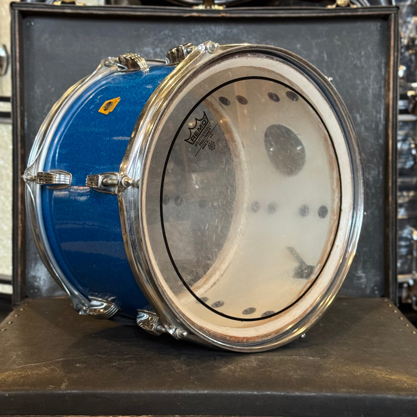 VINTAGE 1960's Ludwig 8x12 Keystone Tom in Blue Sparkle