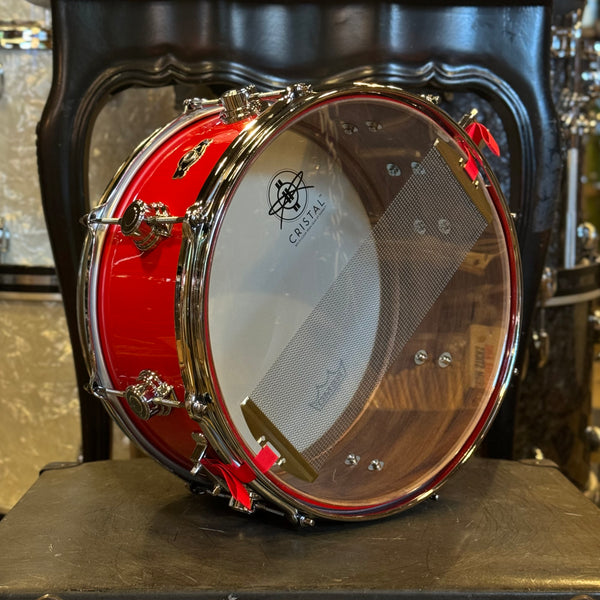 NEW George Way 7x14 Aristocrat Model Walnut Snare Drum in Hot Red