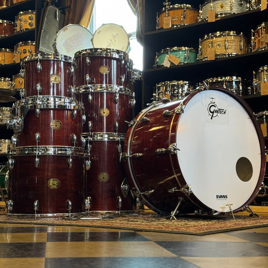 VINTAGE 1977-1981 Gretsch Stop Sign Badge Drum set in Gloss Walnut Lacquer (Virgin Shells) - 14x24, 8x10, 8x12, 9x13, 10x14, 12x15, 16x16