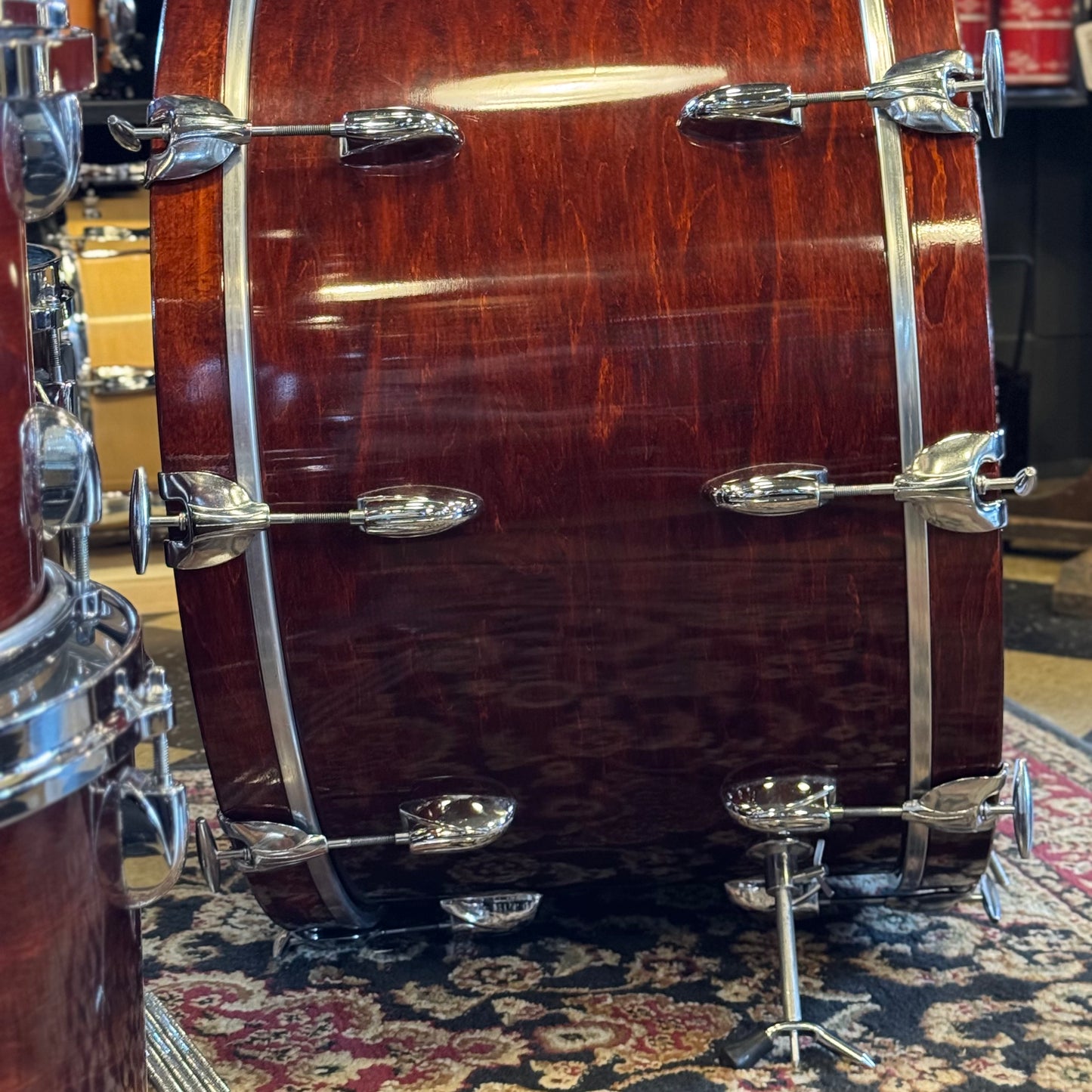 VINTAGE 1977-1981 Gretsch Stop Sign Badge Drum set in Gloss Walnut Lacquer (Virgin Shells) - 14x24, 8x10, 8x12, 9x13, 10x14, 12x15, 16x16