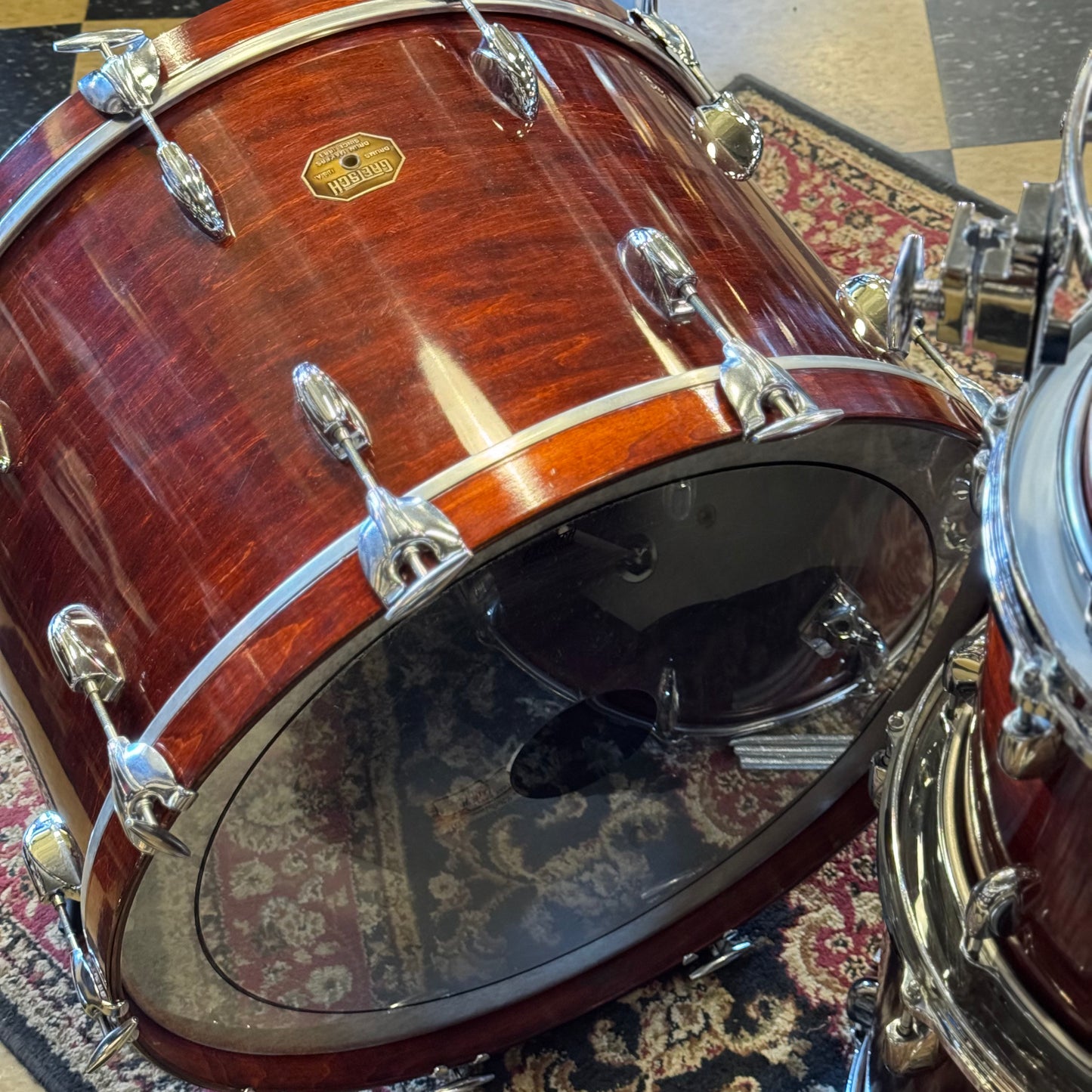 VINTAGE 1977-1981 Gretsch Stop Sign Badge Drum set in Gloss Walnut Lacquer (Virgin Shells) - 14x24, 8x10, 8x12, 9x13, 10x14, 12x15, 16x16
