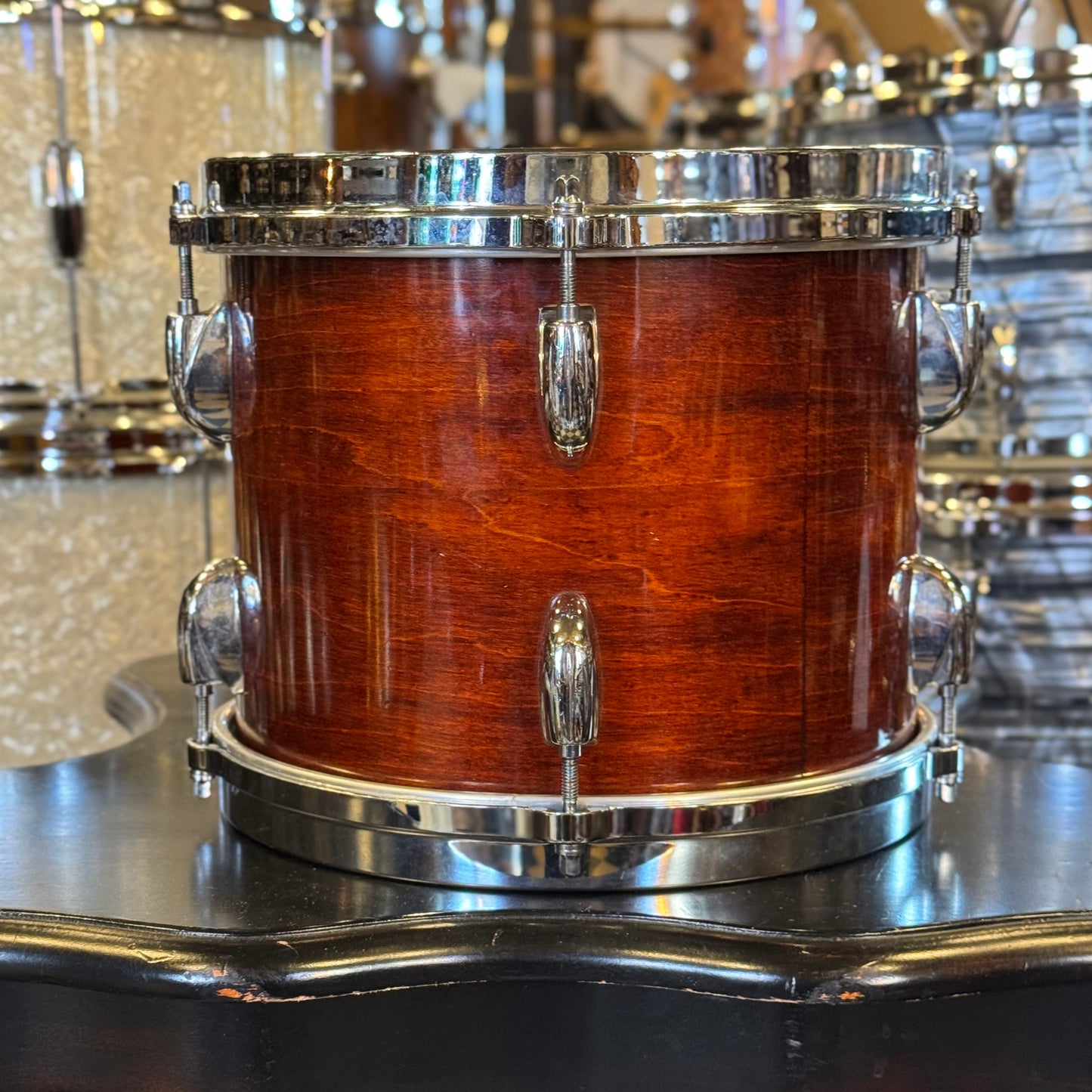 VINTAGE 1977-1981 Gretsch Stop Sign Badge Drum set in Gloss Walnut Lacquer (Virgin Shells) - 14x24, 8x10, 8x12, 9x13, 10x14, 12x15, 16x16