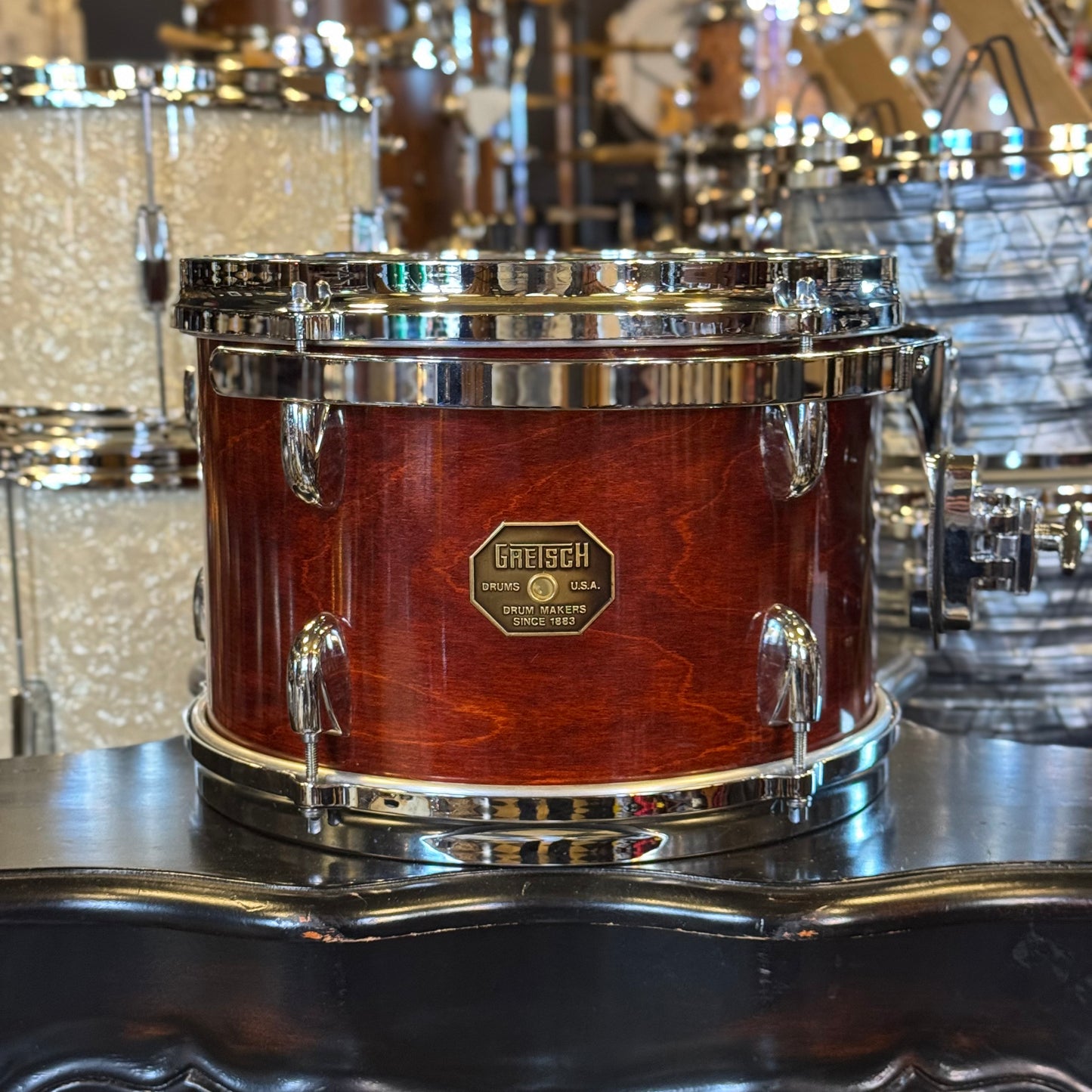 VINTAGE 1977-1981 Gretsch Stop Sign Badge Drum set in Gloss Walnut Lacquer (Virgin Shells) - 14x24, 8x10, 8x12, 9x13, 10x14, 12x15, 16x16