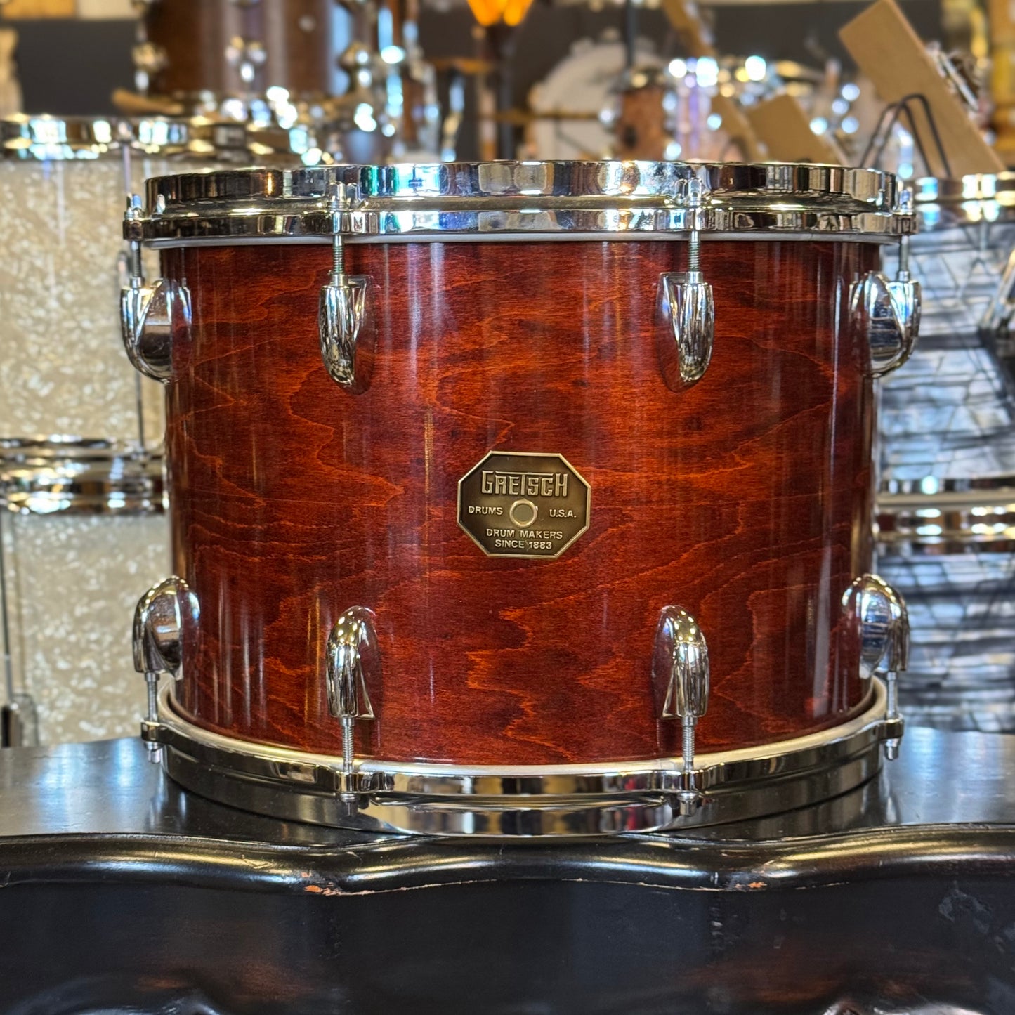 VINTAGE 1977-1981 Gretsch Stop Sign Badge Drum set in Gloss Walnut Lacquer (Virgin Shells) - 14x24, 8x10, 8x12, 9x13, 10x14, 12x15, 16x16
