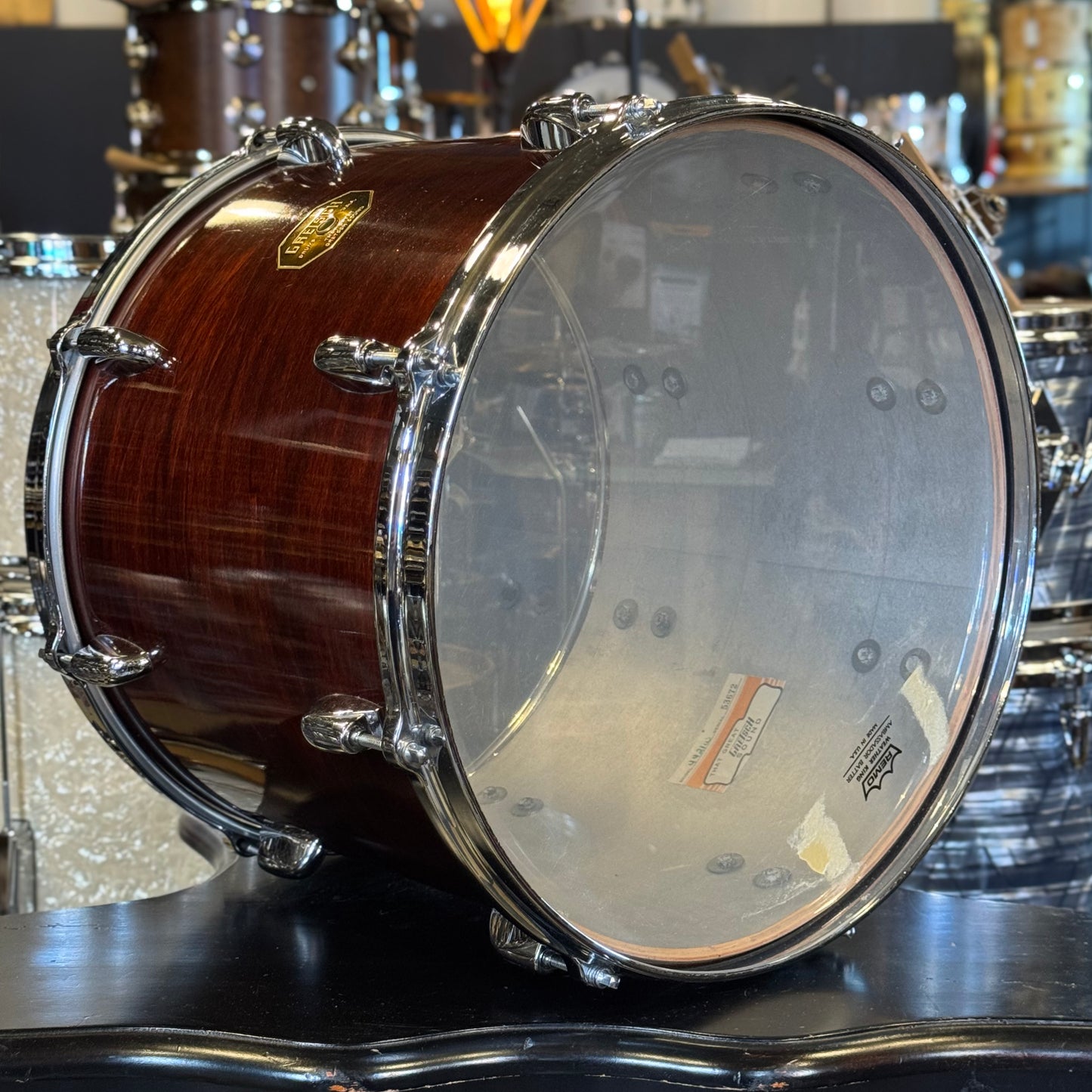 VINTAGE 1977-1981 Gretsch Stop Sign Badge Drum set in Gloss Walnut Lacquer (Virgin Shells) - 14x24, 8x10, 8x12, 9x13, 10x14, 12x15, 16x16