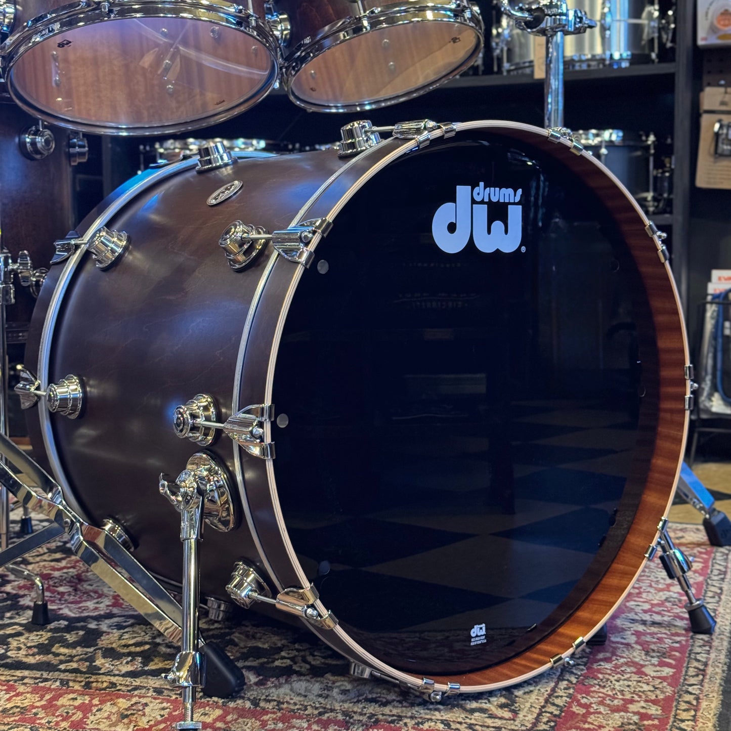 NEW DW Collector's Series Maple-Mahogany w/ Vertical Maple Outer & Nickel Hardware in Walnut Satin Oil - 18x22, 7x10, 8x12, 12x14, 14x16