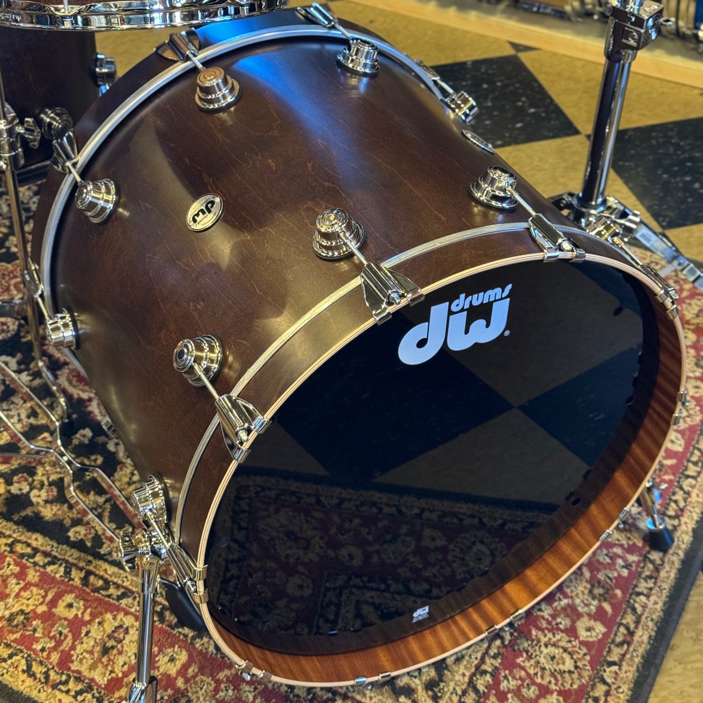 NEW DW Collector's Series Maple-Mahogany w/ Vertical Maple Outer & Nickel Hardware in Walnut Satin Oil - 18x22, 7x10, 8x12, 12x14, 14x16