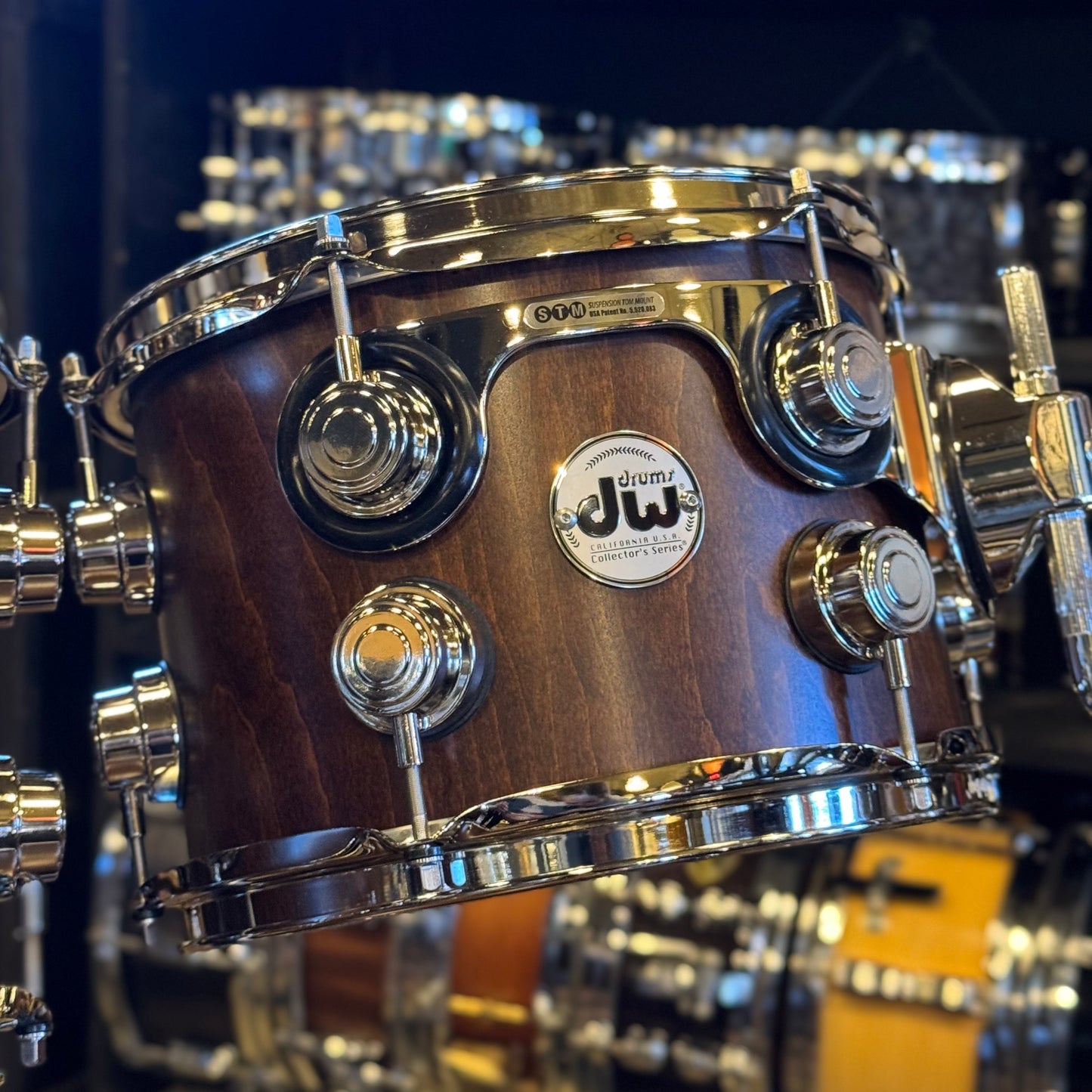 NEW DW Collector's Series Maple-Mahogany w/ Vertical Maple Outer & Nickel Hardware in Walnut Satin Oil - 18x22, 7x10, 8x12, 12x14, 14x16