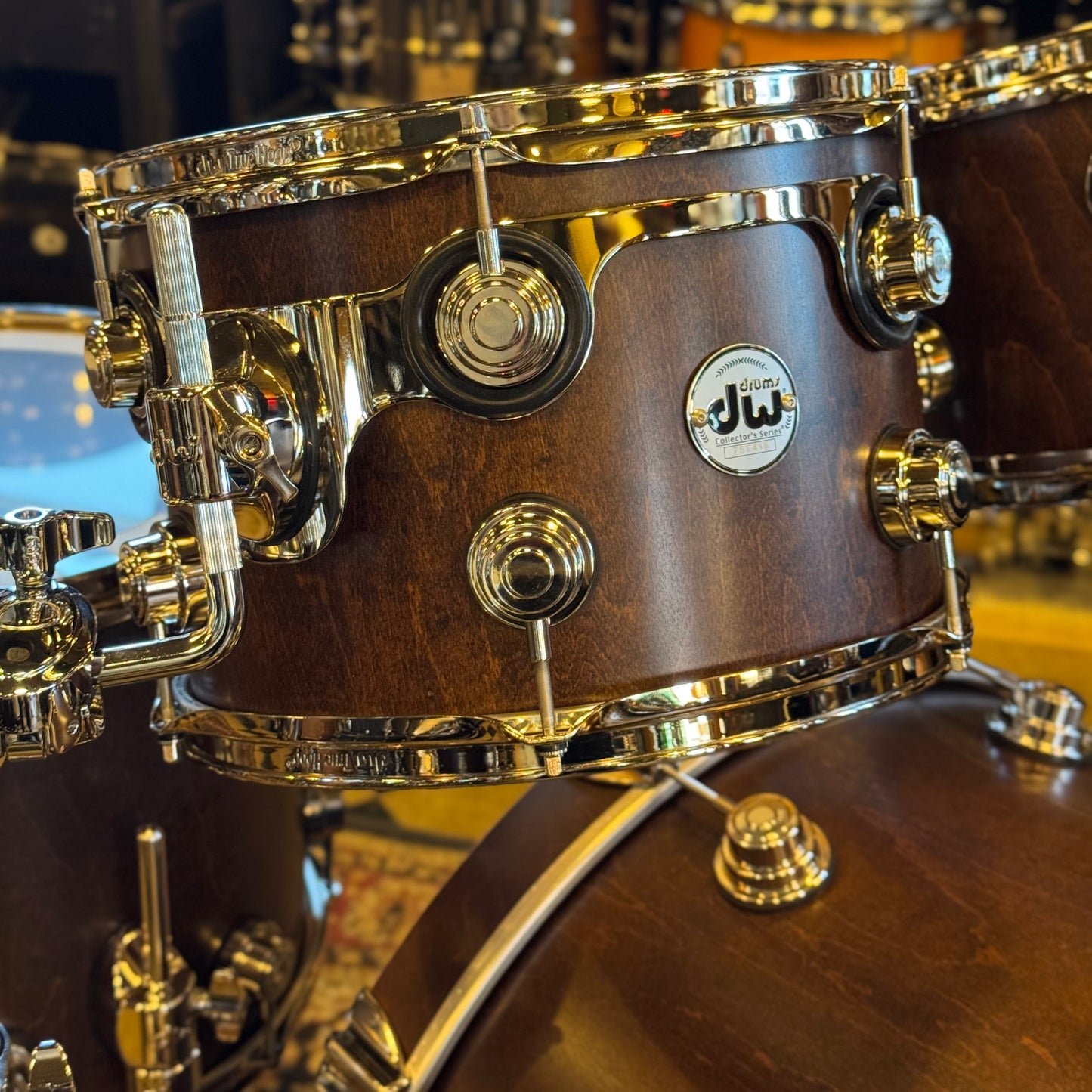 NEW DW Collector's Series Maple-Mahogany w/ Vertical Maple Outer & Nickel Hardware in Walnut Satin Oil - 18x22, 7x10, 8x12, 12x14, 14x16