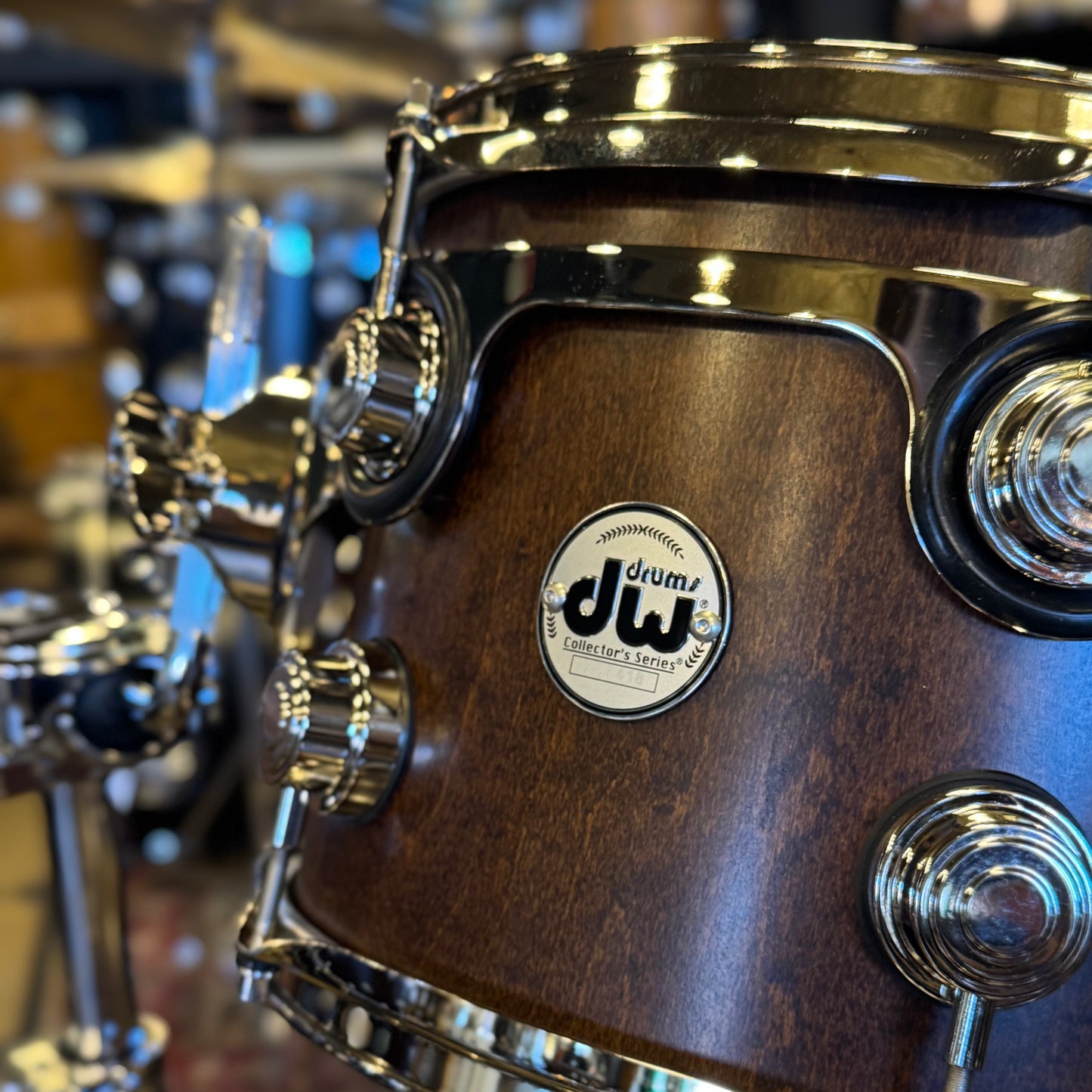 NEW DW Collector's Series Maple-Mahogany w/ Vertical Maple Outer & Nickel Hardware in Walnut Satin Oil - 18x22, 7x10, 8x12, 12x14, 14x16