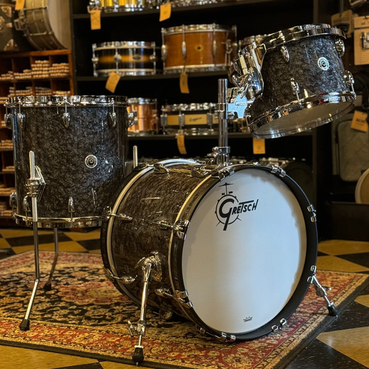 NEW Gretsch Brooklyn 3pc Bop Outfit in Deep Black Marine Pearl - 14x18, 8x12, 14x14