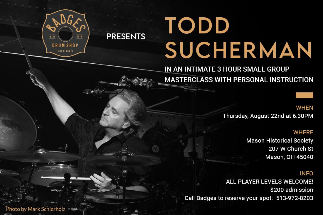 TODD SUCHERMAN Masterclass at Badges Drum Shop