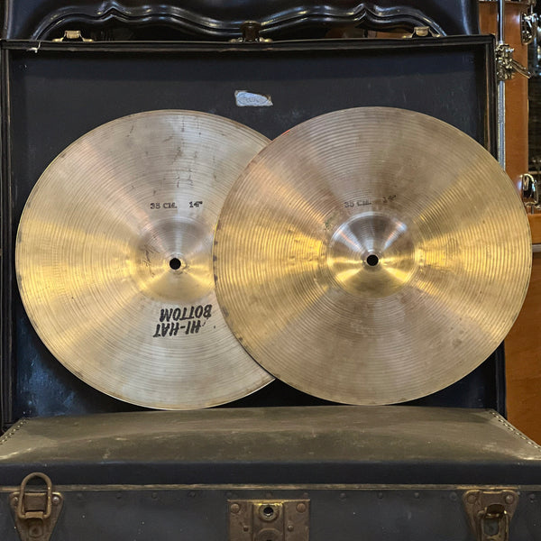 VINTAGE 1980's Sabian 14" HH Hi-Hat Cymbals - 1004/1494g