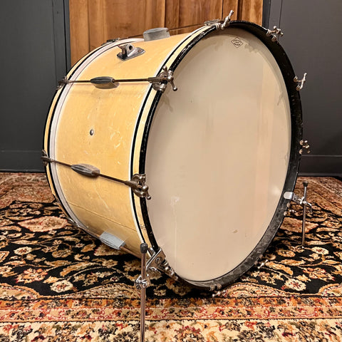 VINTAGE Late 1930s-40's Slingerland 28" Radio King Bass Drum in White Marine Pearl