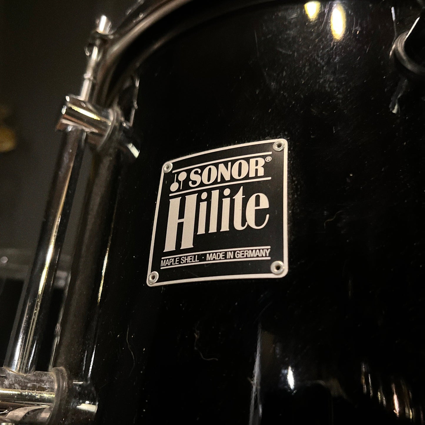 VINTAGE 1989-1990 Sonor HiLite Fusion Outfit in Piano Black Lacquer - 16x20, 9x10, 10x12, 11x13, 12x15