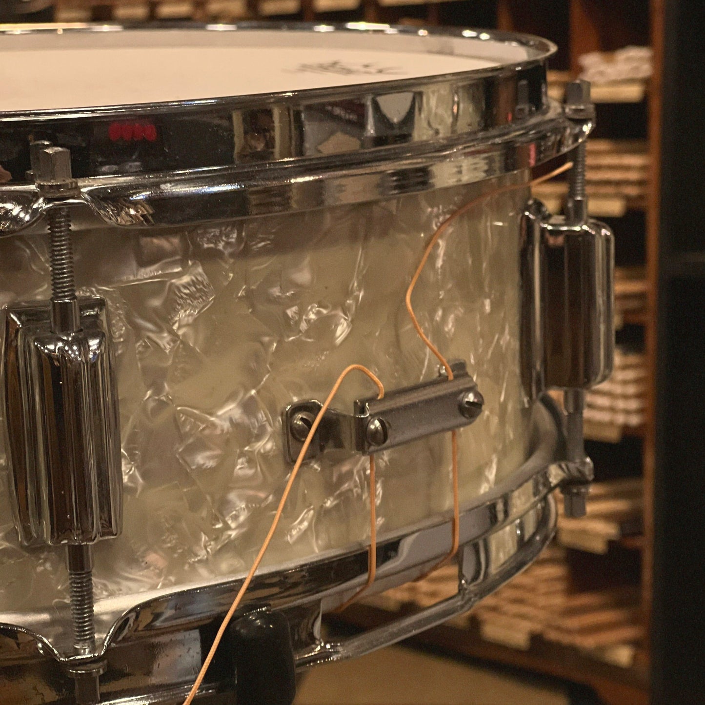 VINTAGE 1960's Rogers Luxor Outfit in White Marine Pearl - 14x20, 8x12, 14x14 & 5x14 Snare