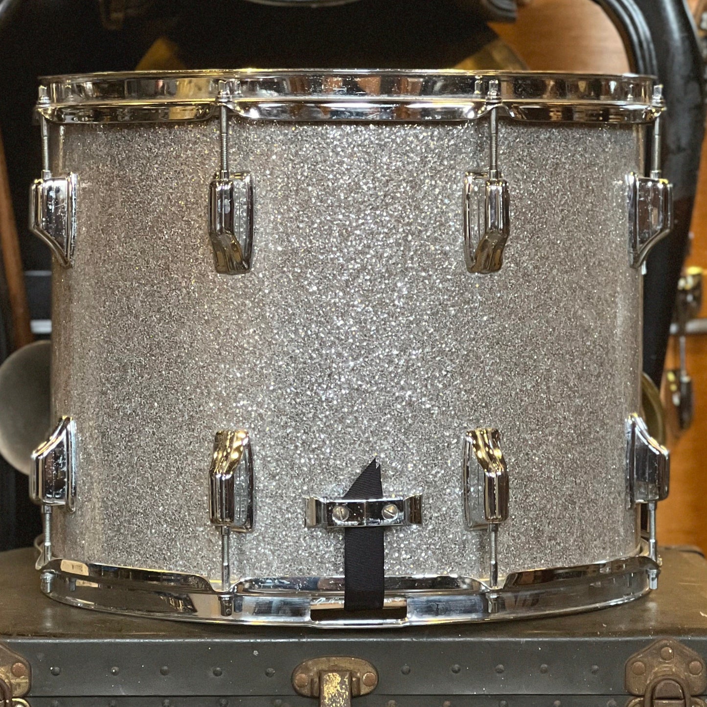 VINTAGE Rogers 12x15 Powertone Marching Snare in Silver Sparkle