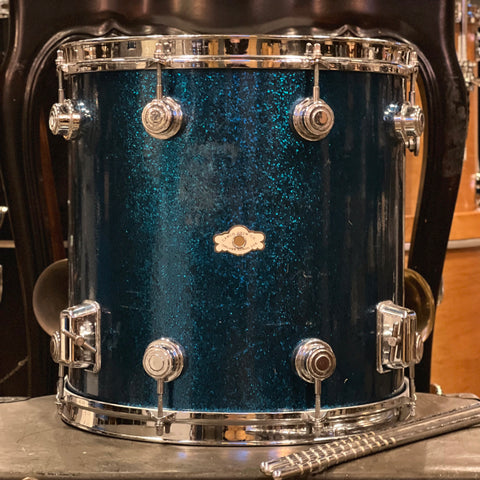 VINTAGE 1960's Camco 14x14 Aristocrat Floor Tom in Blue Sparkle