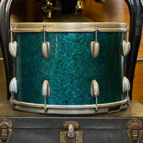 VINTAGE 1950's Slingerland 10x15 Marcher in Aqua Sparkle