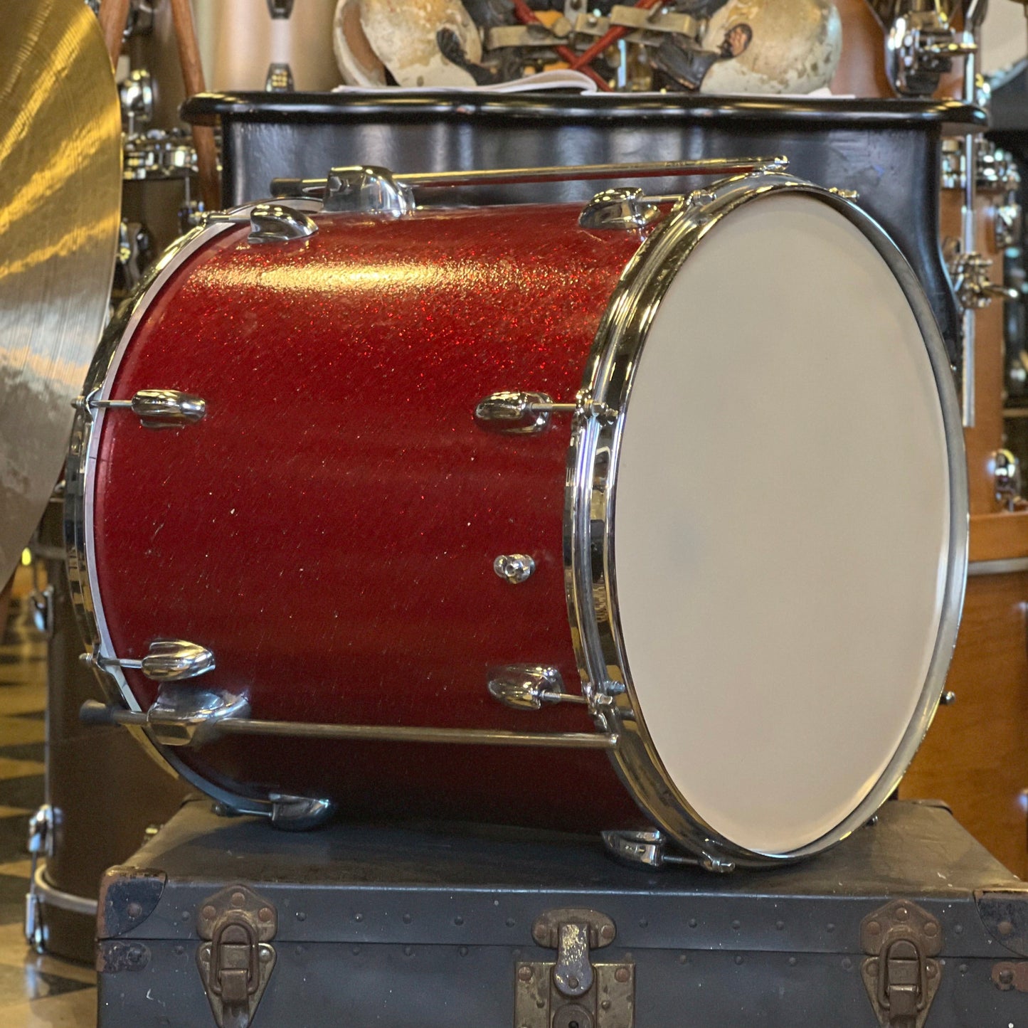 VINTAGE 1960's Slingerland 16x16 Floor Tom in Red Sparkle