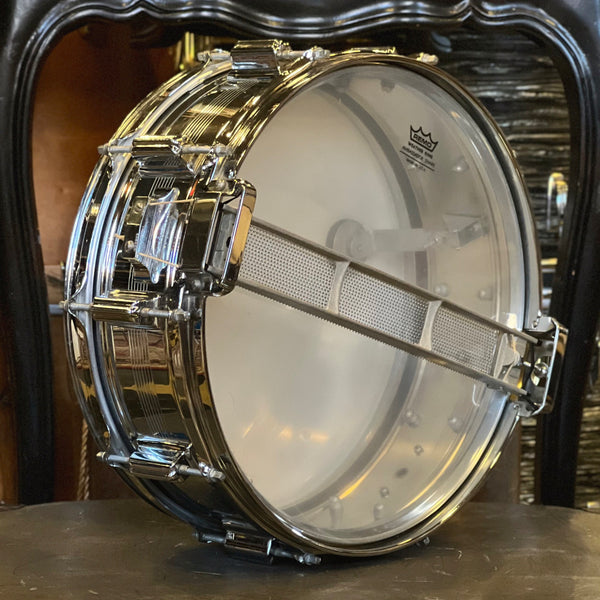VINTAGE 1963-1967 Rogers 5x14 7-Line Dynasonic Chrome over Brass Snare Drum