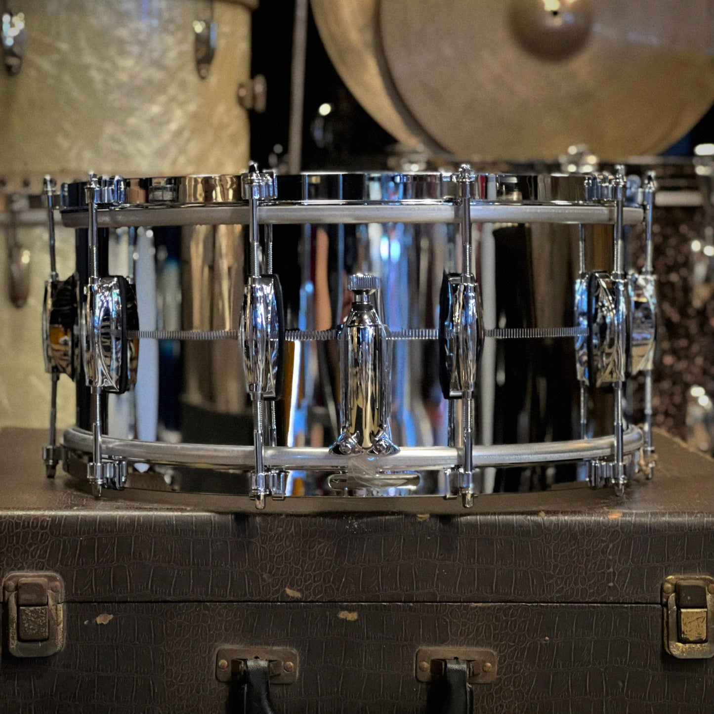 NEW Gretsch 6.5x14 Brooklyn Chrome over Steel "Retro Build" Snare Drum with Tone Control & 301 Hoops