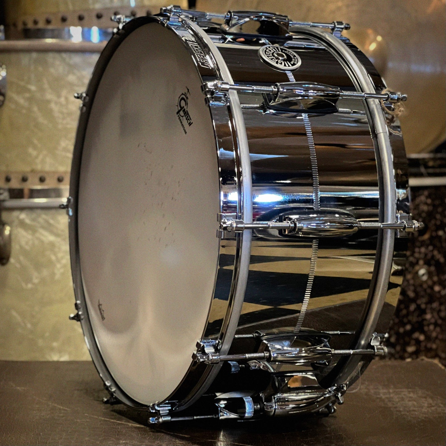 NEW Gretsch 6.5x14 Brooklyn Chrome over Steel "Retro Build" Snare Drum with Tone Control & 301 Hoops