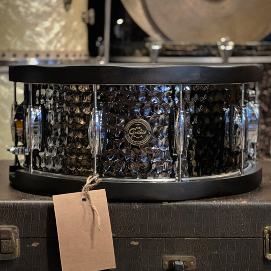 NEW Gretsch 6.5x14 Full Range Wood Hoop Hammered Black Steel Snare Drum