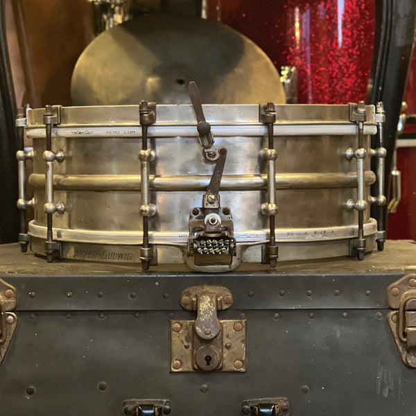 VINTAGE 1926 Ludwig 5x14 Nickel over Brass Super Ludwig Snare Drum
