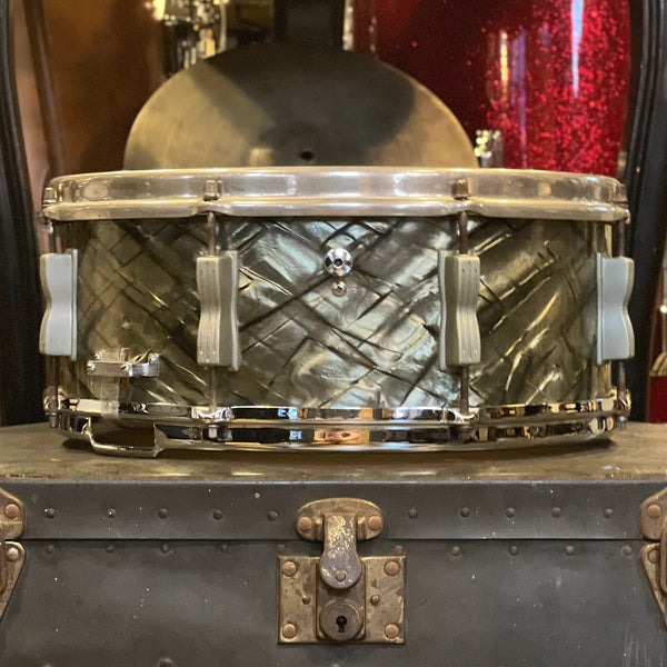 VINTAGE 1960's Premier 5x14 Super Ace Frankenstein Snare Drum w/ Ludwig Hardware in Black Diamond Pearl