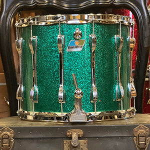 VINTAGE 1978 Ludwig 12x14 Challenger Marching Snare Drum in Green Sparkle